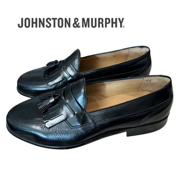 New Johnston & Murphy Cellini Men\'s Detente Black Loafers Dress Shoes 12  12W main image 8